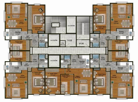 2 boyutlu Autocad çizimleri photoshop’ta renklendiririm