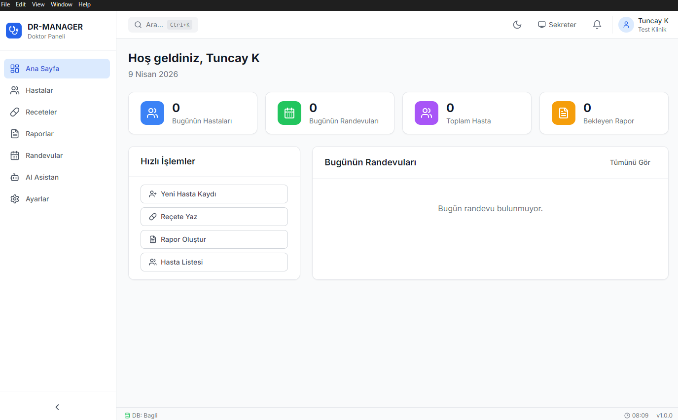 Doktor & Hasta Yönetim Sistemi + SEKRETER PANELİ Senkronize (Masaüstü Windows Yazılım)