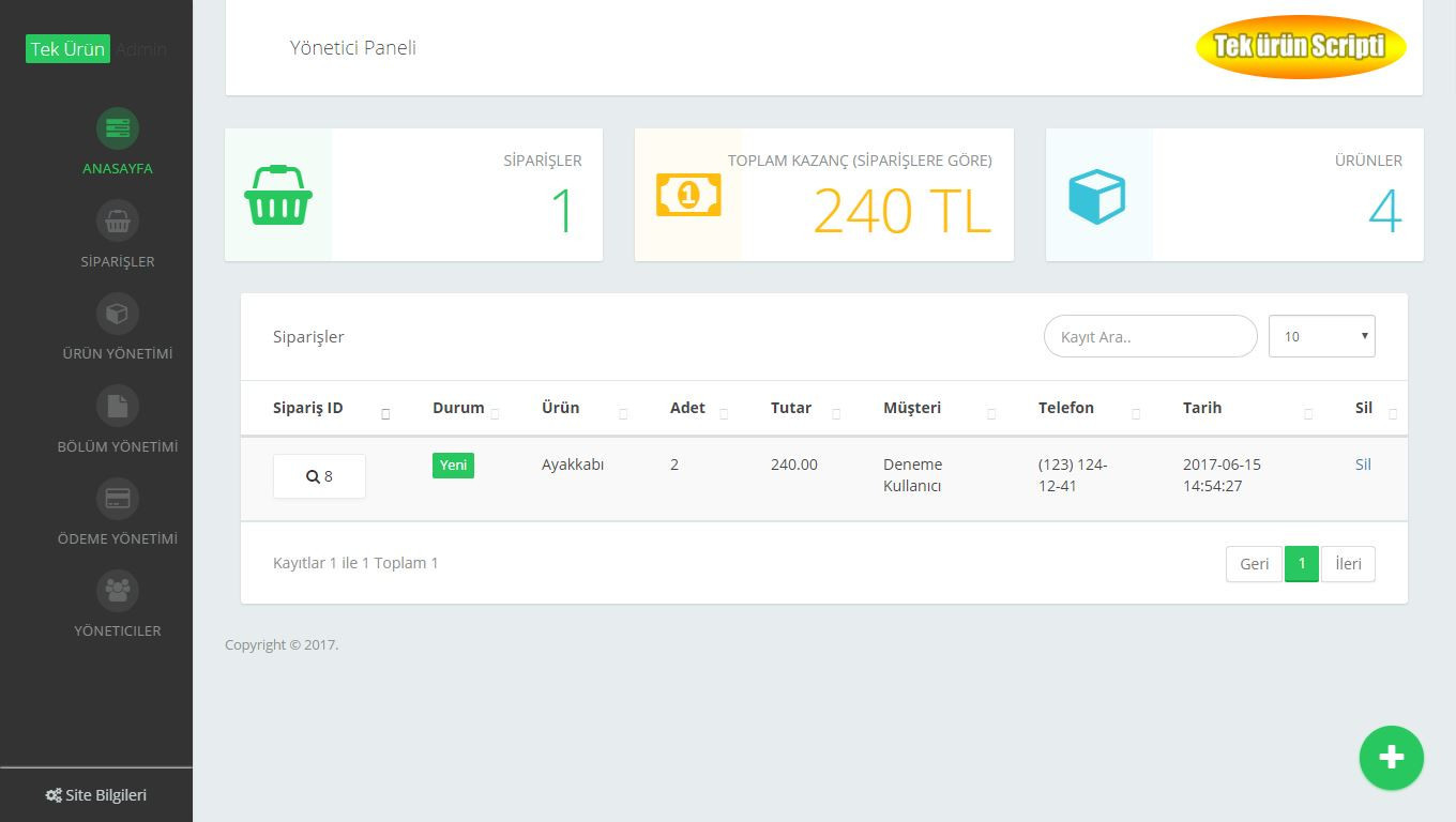 Tek Ürün E-Ticaret Scripti