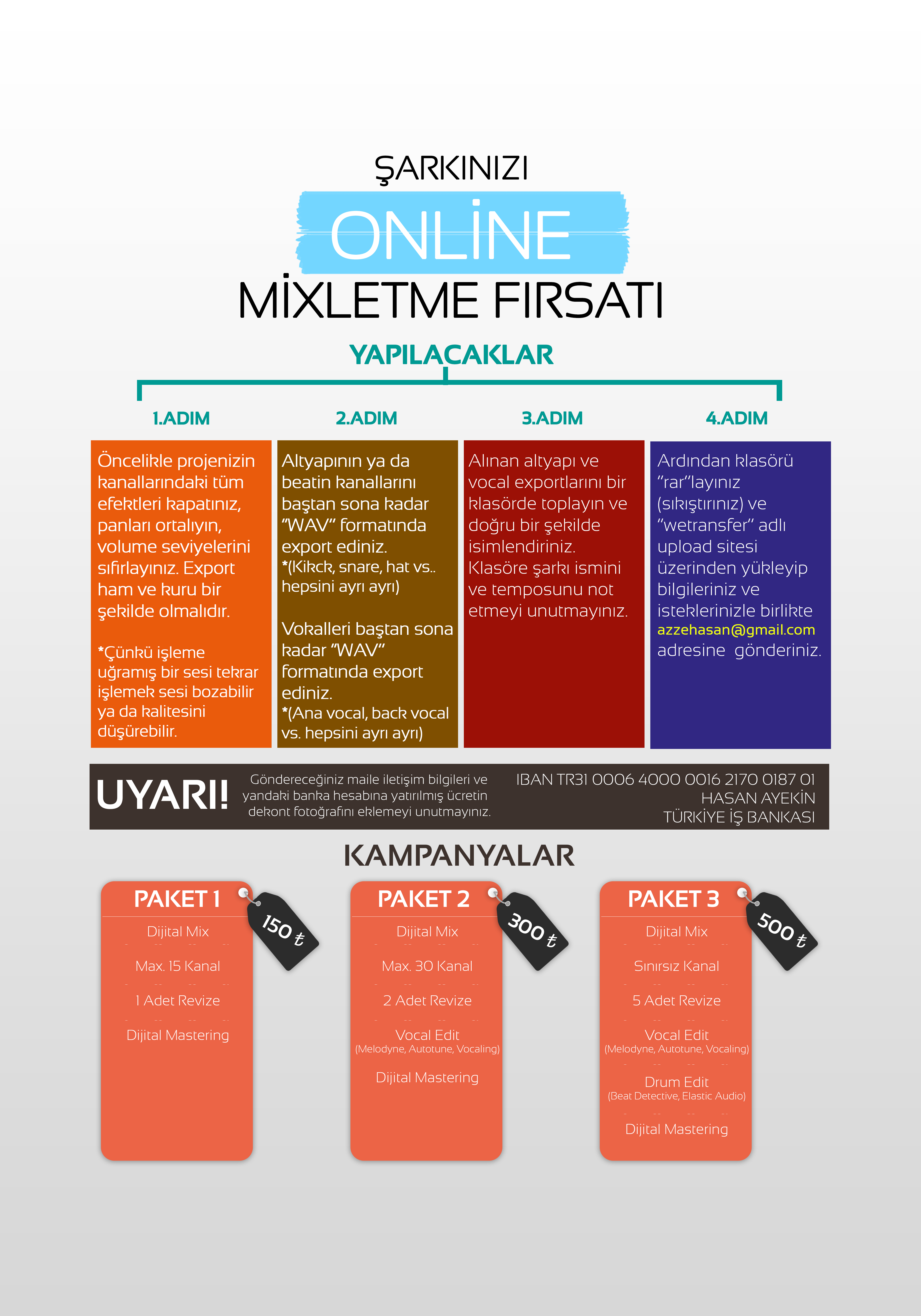 Kurumunuza-size özel afiş çalışmaları yapabilirim.