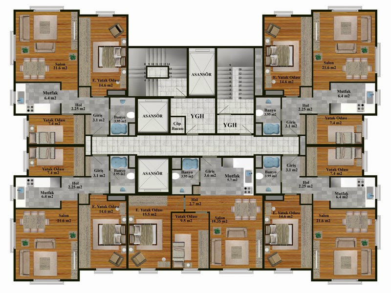 2 boyutlu Autocad çizimleri photoshop’ta renklendiririm