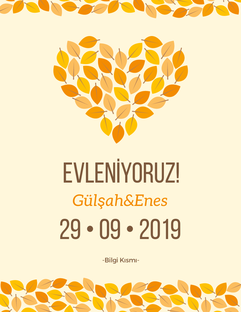 Size özel davetiye tasarımları.