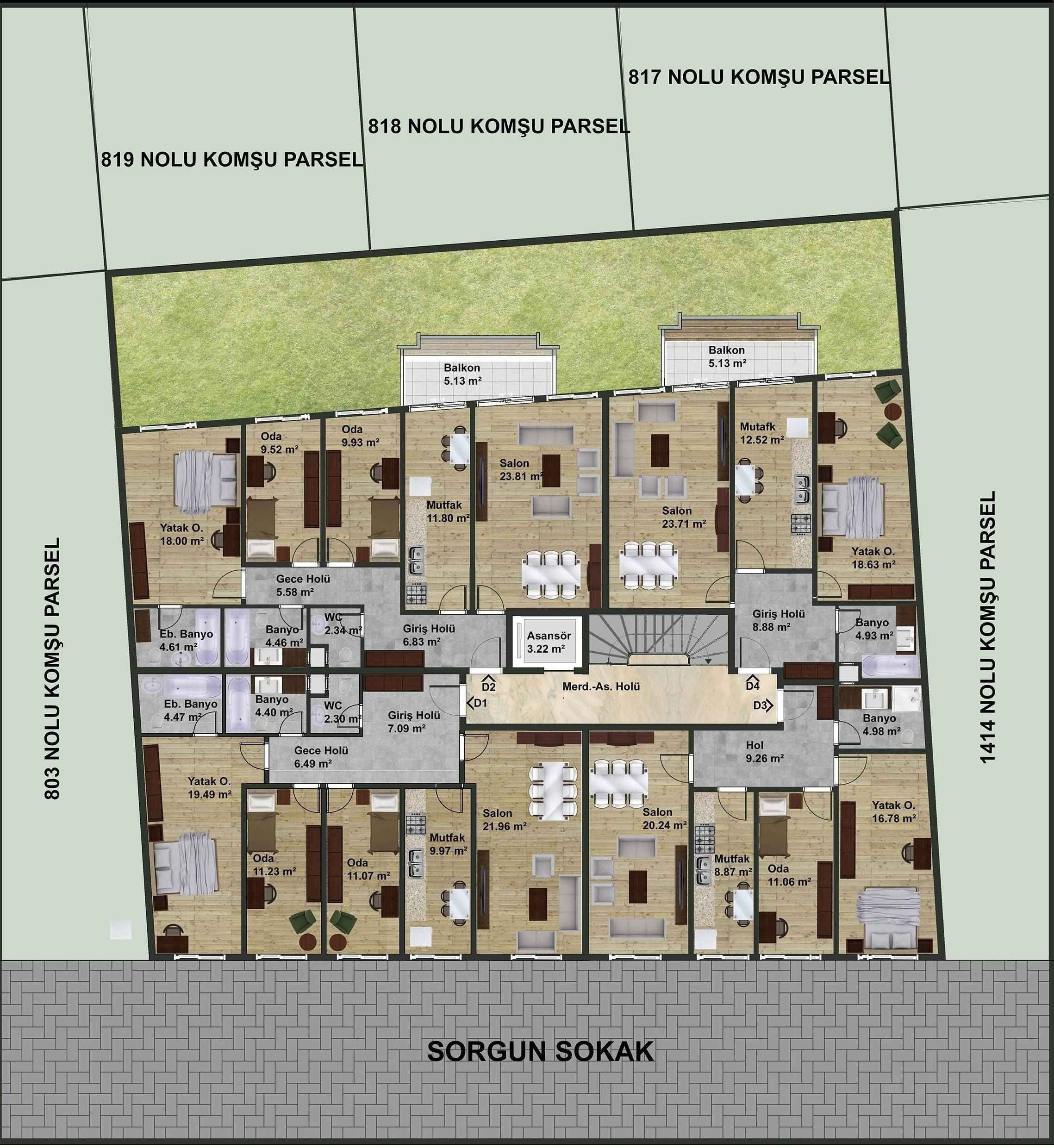 Photoshop ile Plan, Kesit, Görünüş Renklendirme